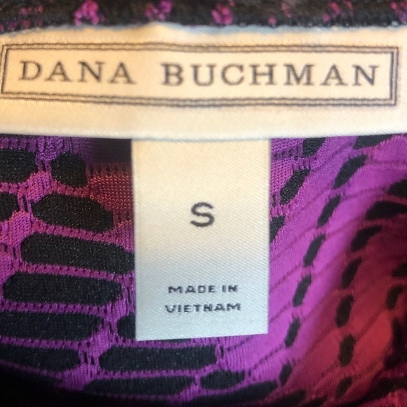 Dana BUCHMAN Fuchsia & Black  top. Size small - Picture 9 of 10